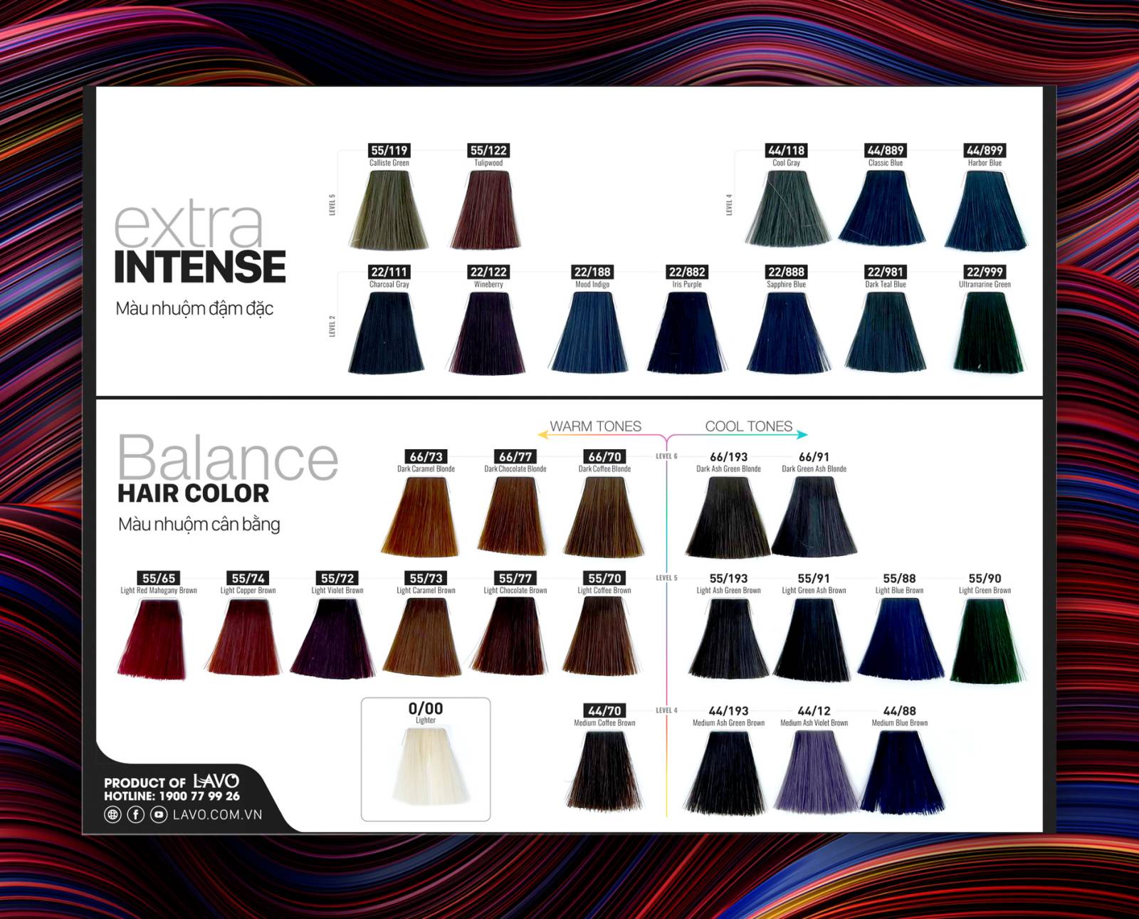 Nhuộm cân bằng Lavox Nano Complex đa dạng màu sắc cho bạn lựa chọn